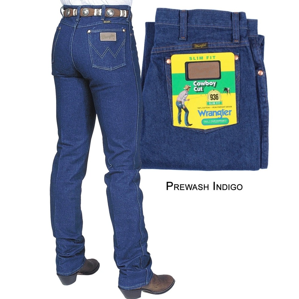 Wrangler Cowboy Cut 936 Jeans Men 29x36 Blue Slim Fit Straight Leg Western Rodeo